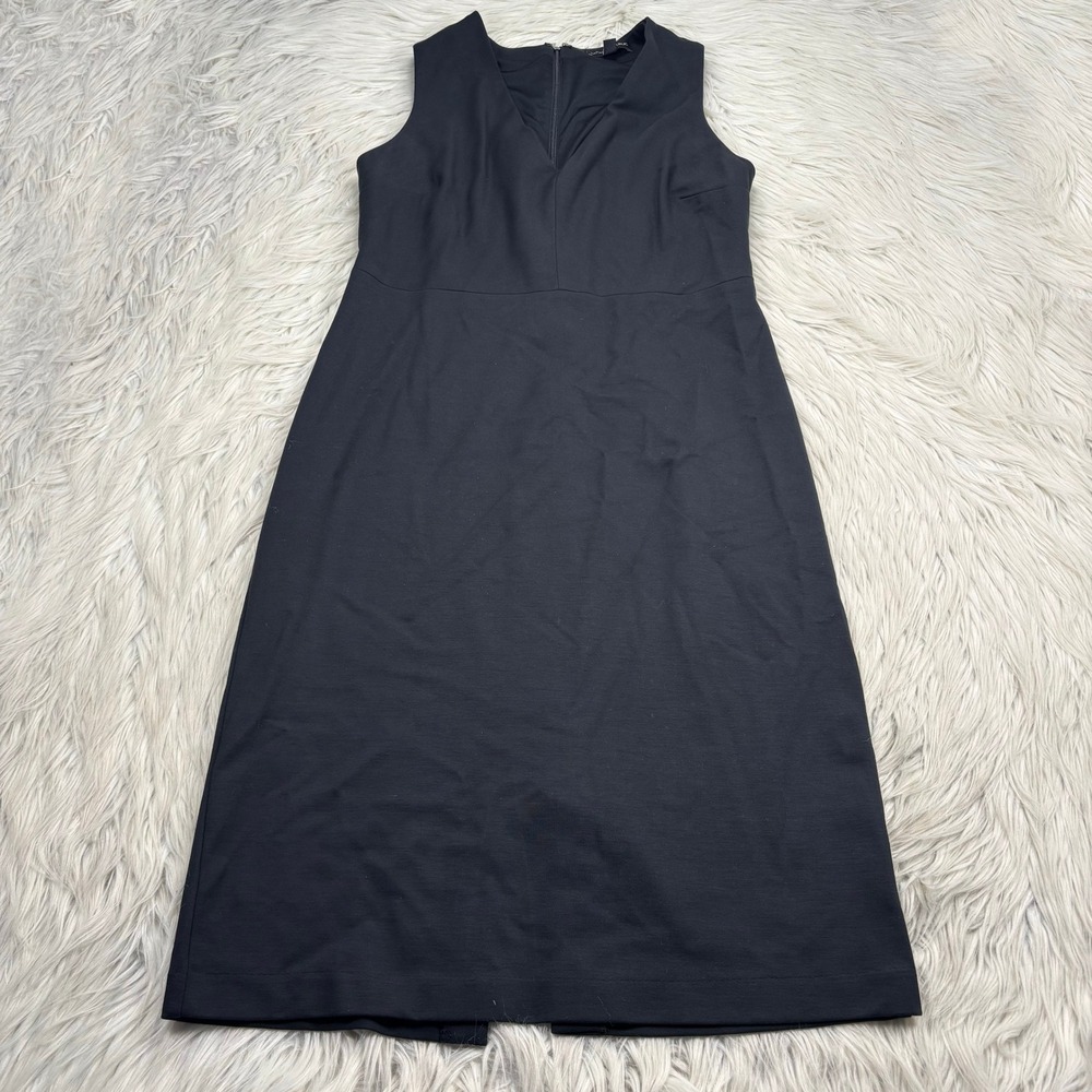 Banana Republic Women's 6 Black Pointe Knit Midi Sheath Dress Classic Career LBD